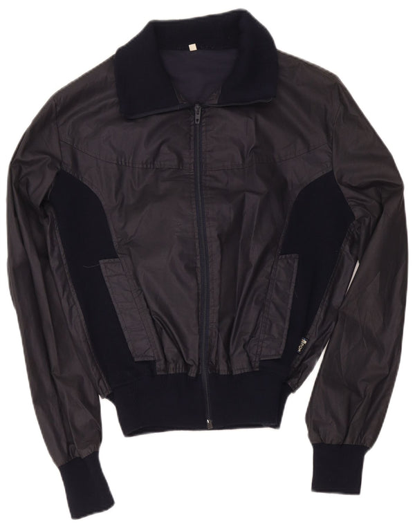 Chaqueta bomber vintage para mujer IT 48 XL Azul marino Colorblock Poliéster