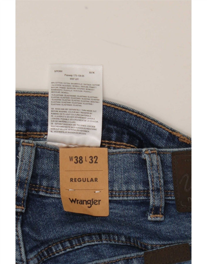 Wrangler Vaqueros Rectos Regulares Para Hombre W38 L32 Algodón Azul