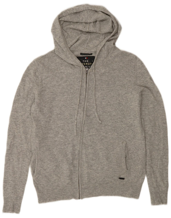Superdry Cárdigan con capucha y cremallera completa para mujer Reino Unido 44 Gris medio moteado