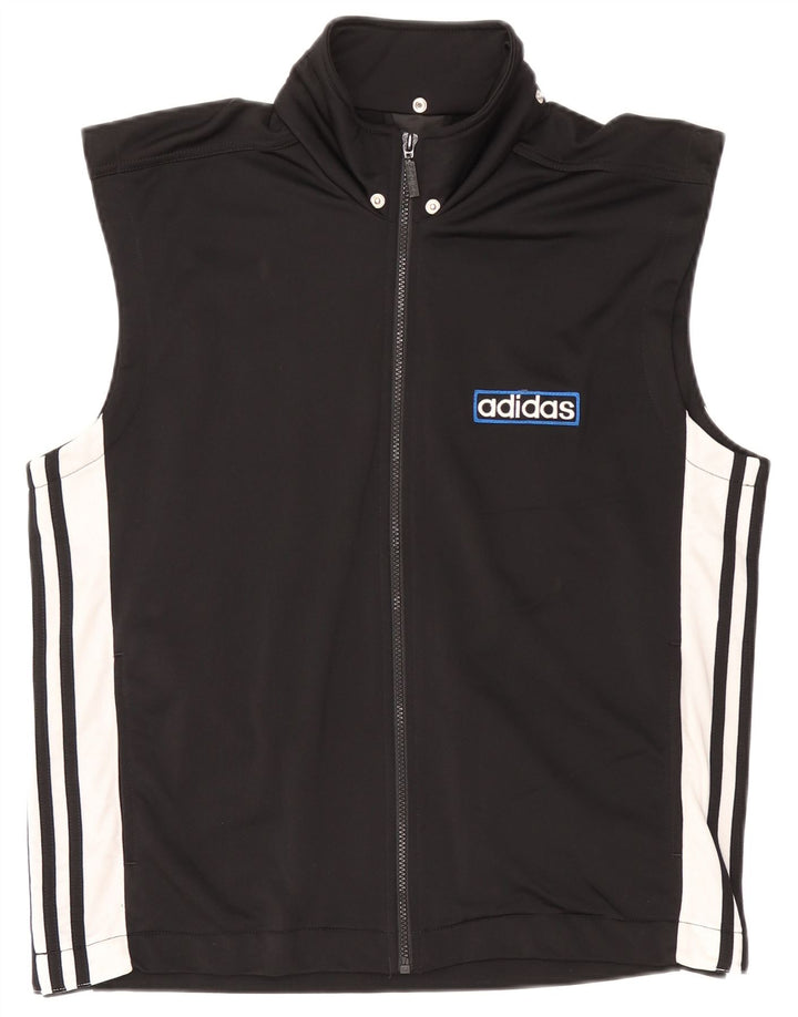 ADIDAS Chaqueta superior de chándal con gráfico sin mangas para hombre UK 36/38 Small Black