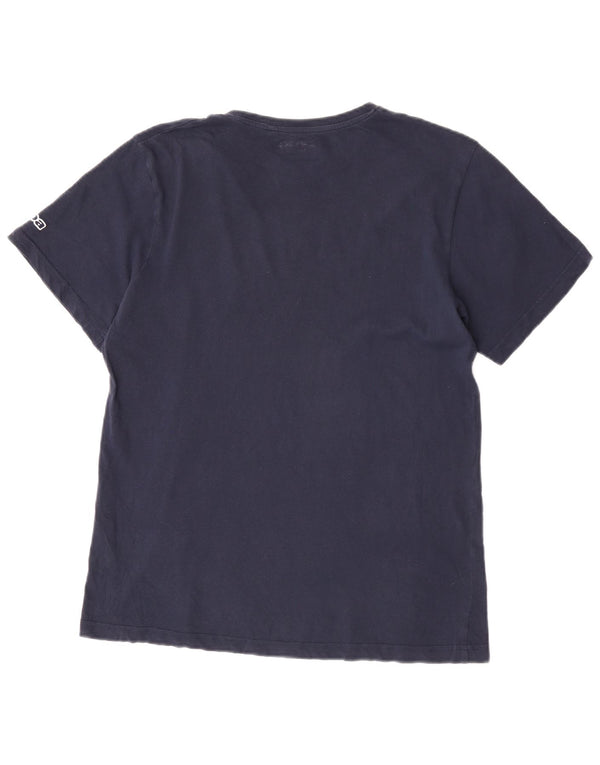 Kappa Camiseta estampada para hombre, talla grande, azul marino