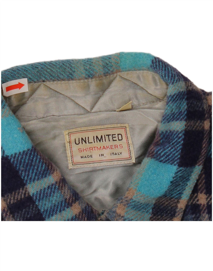 Unlimited Camisa de franela de leñador a cuadros para hombre XL Poliéster a cuadros azul