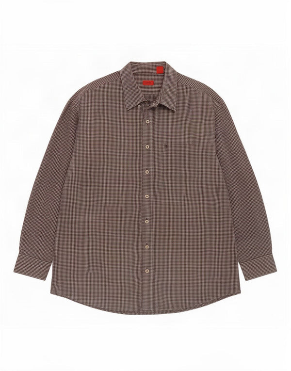 Camisa Izod Hombre 3XL Algodón Vichy Marrón