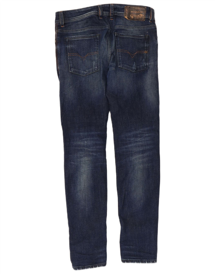 DIESEL Vaqueros ajustados y desgastados Sleenker para hombre W30 L30 Algodón azul
