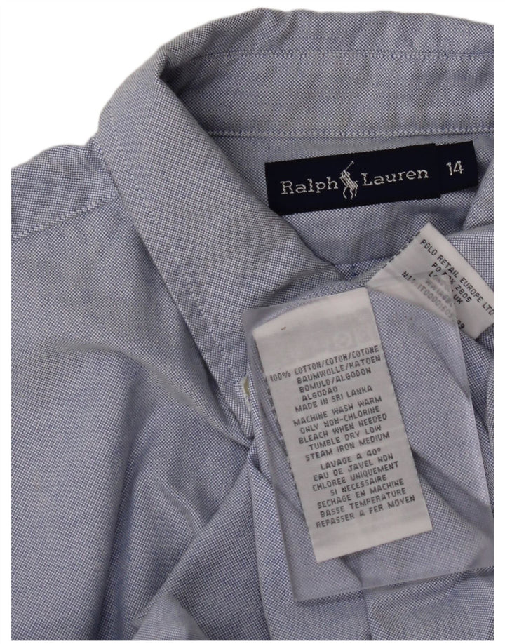 RALPH LAUREN Camisa Niño 13-14 Años Azul Algodón