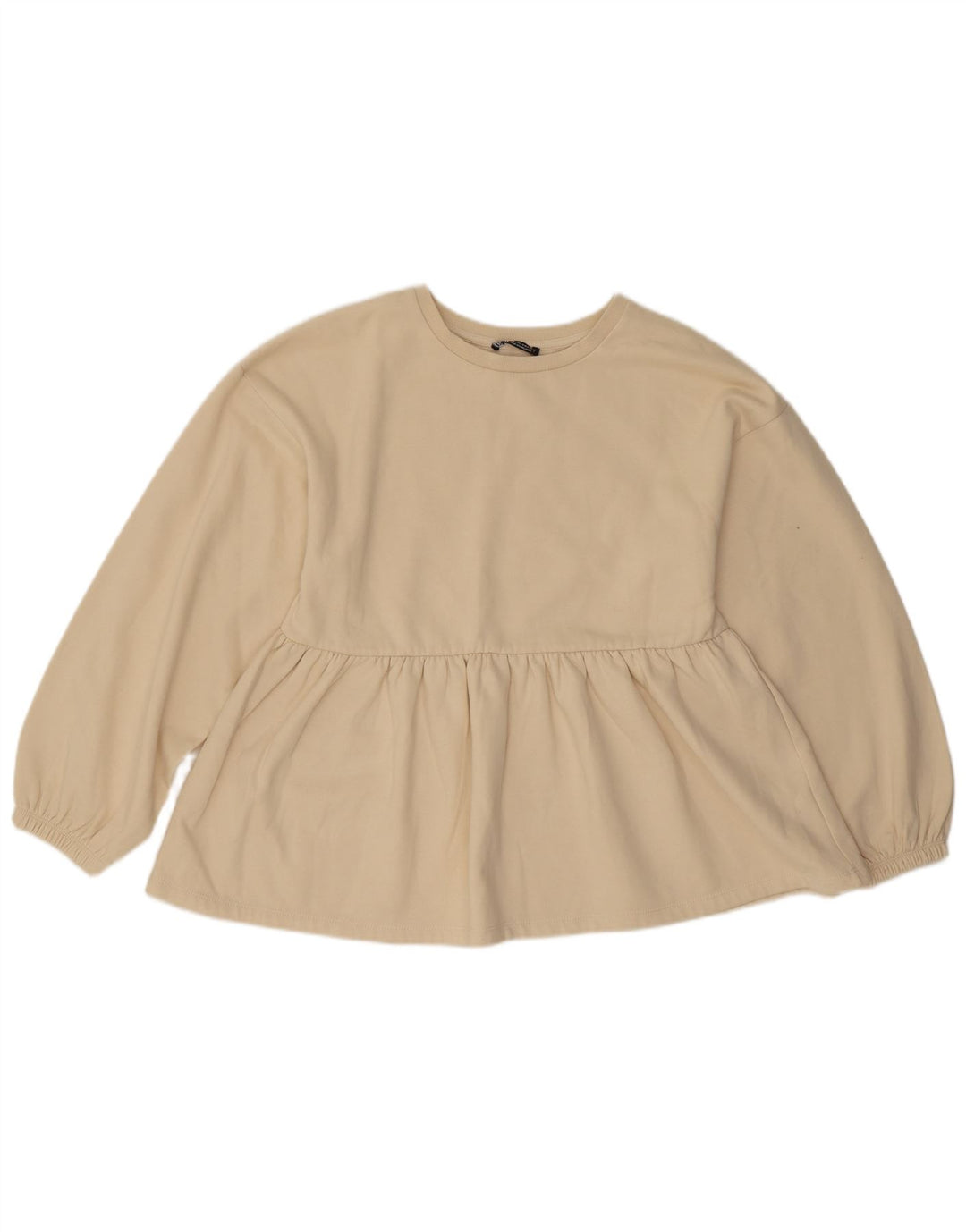 Zara Mujer Sudadera Jumper UK 14 Mediano Off White Algodón