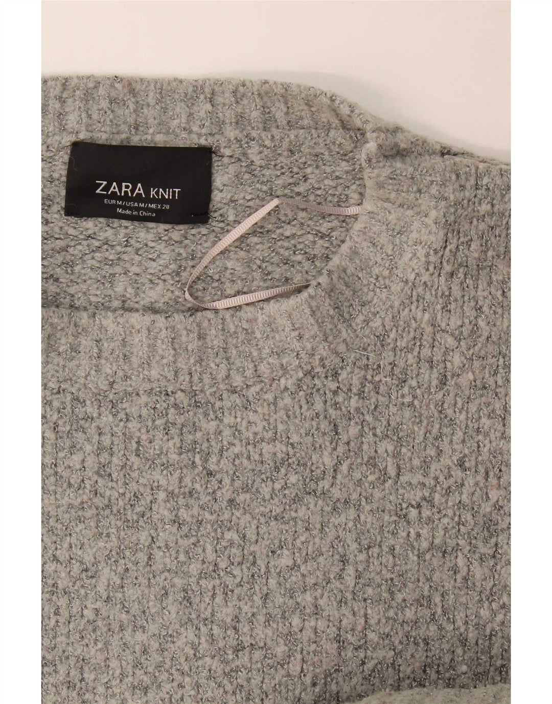 Zara Suéter De Cuello Redondo De Gran Tamaño para Mujer UK 44 Gris Medio
