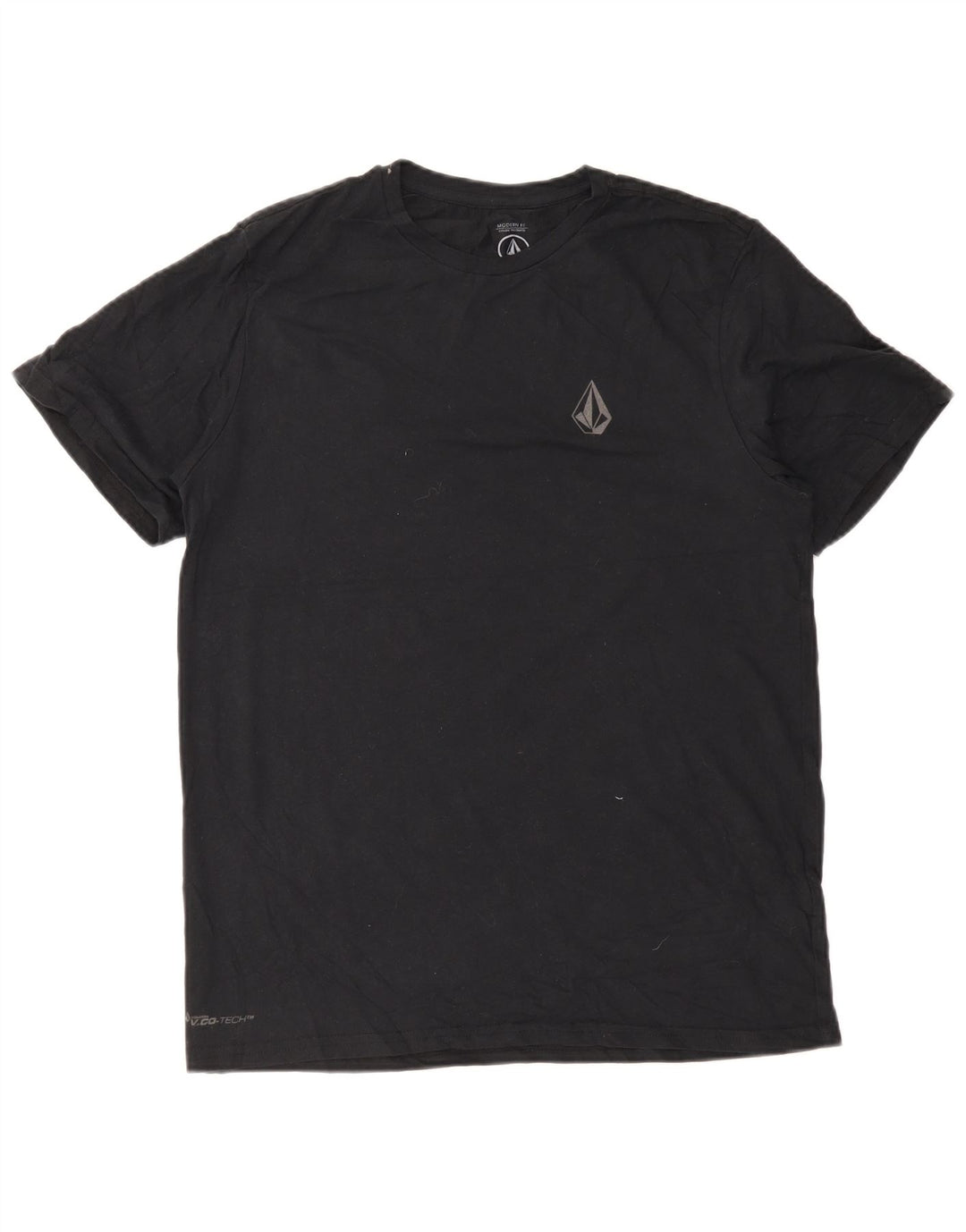 Volcom Camiseta gráfica de corte moderno para hombre, talla grande, algodón negro