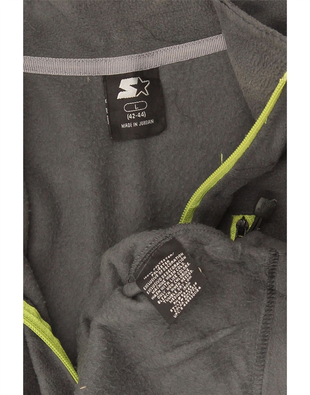 Starter - Jersey de forro polar con cuello y cremallera para hombre, talla 42/44, poliéster gris grande