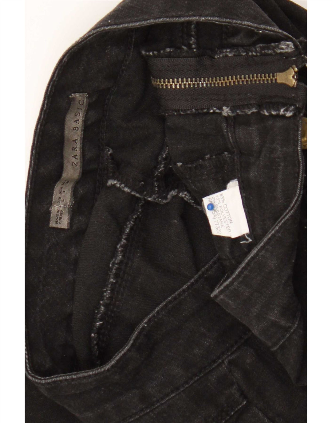 Zara Mujer Jegging Jeans Grande W30 L29 Algodón Negro