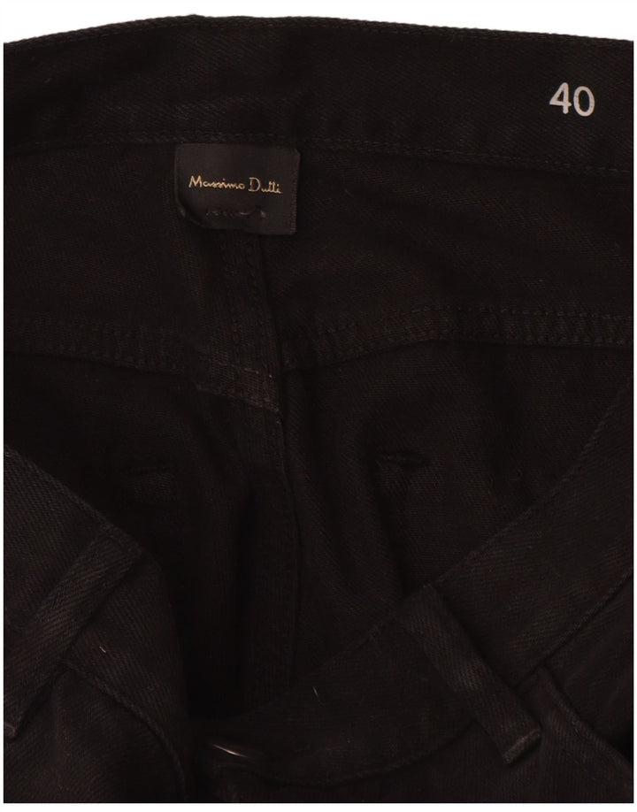 Massimo Dutti Jeans Rectos De Talle Alto Mujer EU 40 Medium W30 L29 Negro