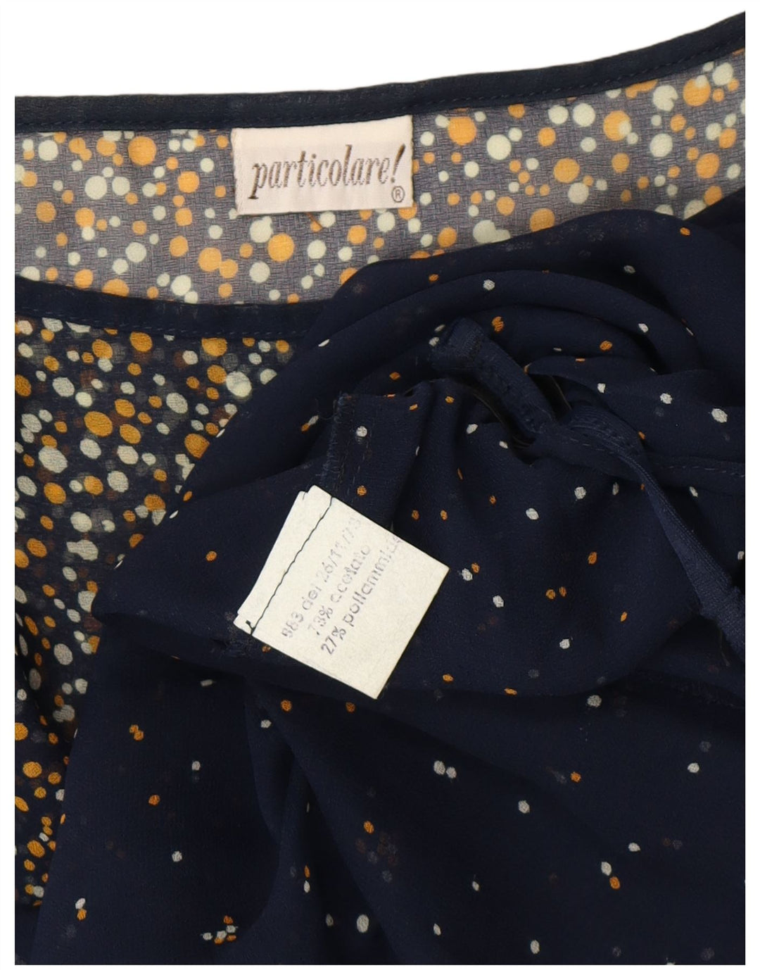 VINTAGE Mujer Batwing Maxi Vestido Reino Unido 18 XL Acetato Manchado Azul Marino