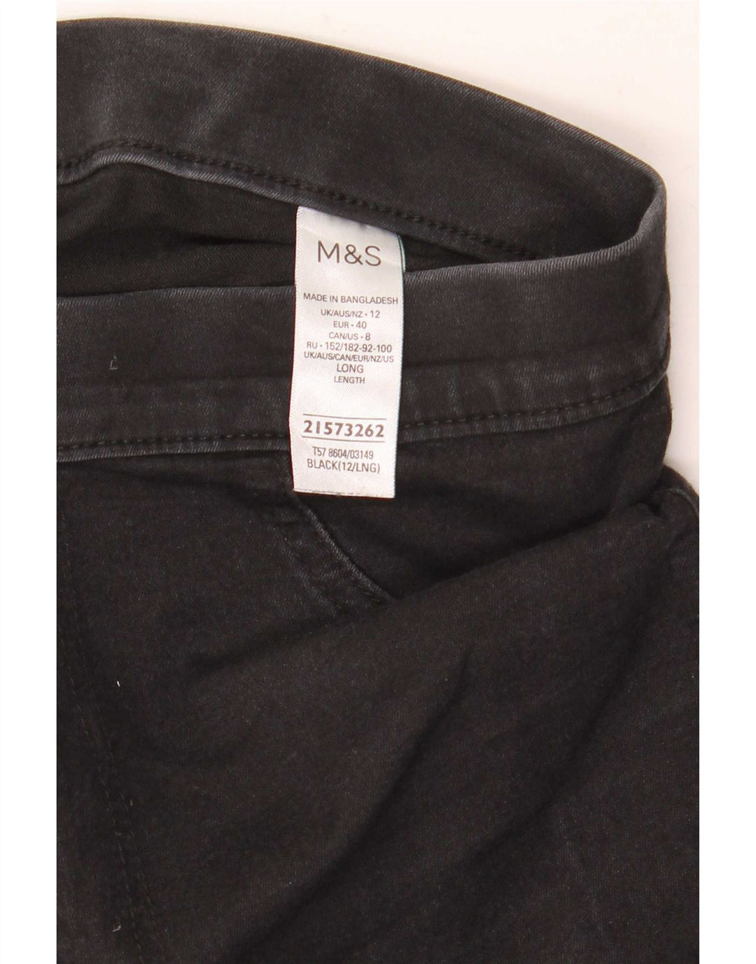 Marks & Spencer Jeans Jegging para Mujer UK 12 Medium W30 L30 Algodón Negro