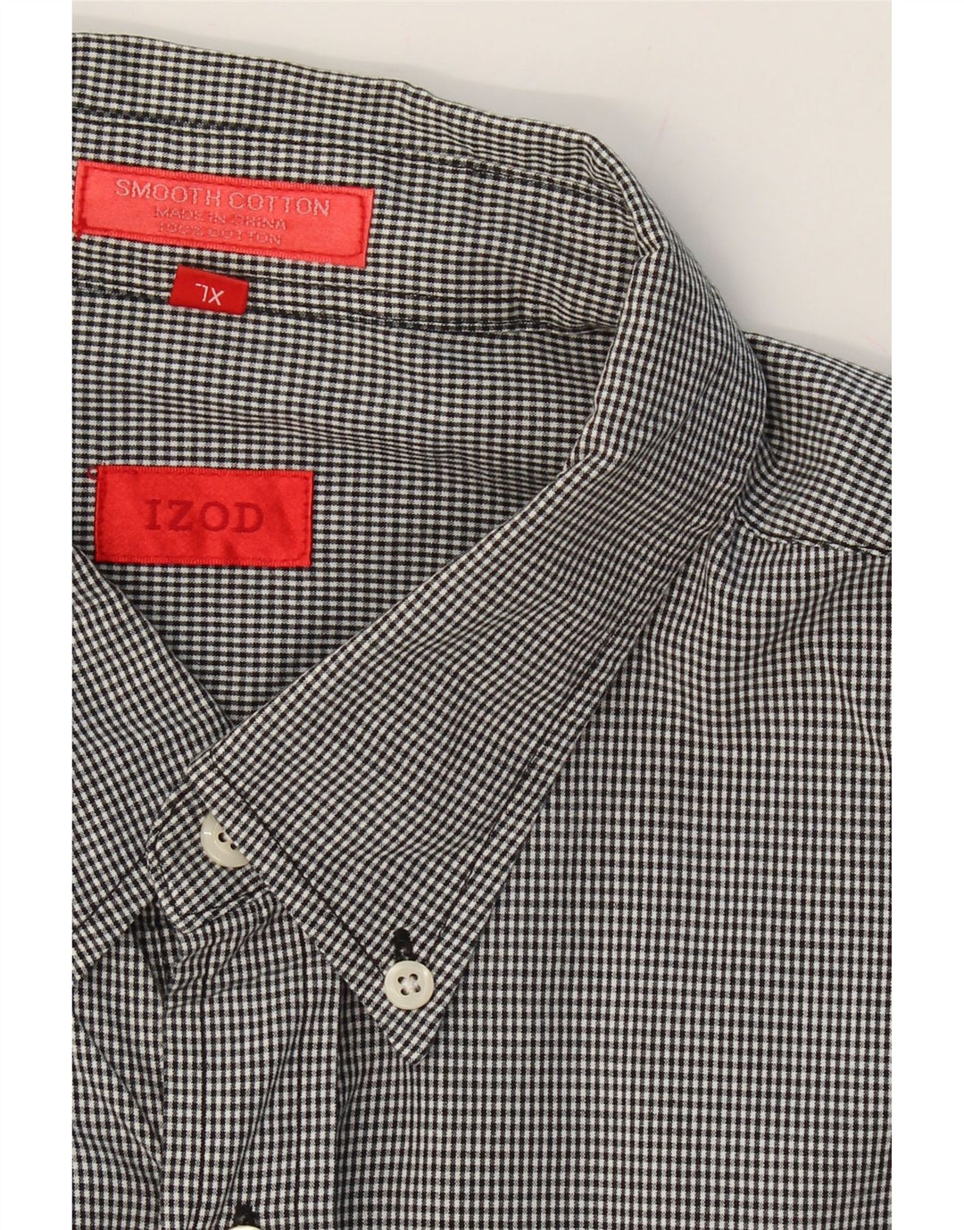 IZOD Mens Shirt XL Black Check Cotton Vintage Izod and Second-Hand Izod from Messina Hembry 