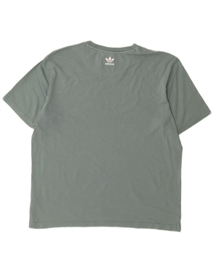 Adidas - Camiseta para hombre, talla grande, algodón azul