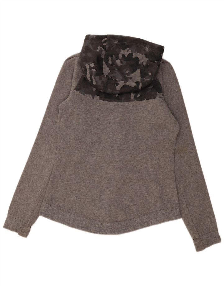 Nike - Sudadera con capucha y cremallera para mujer, talla 10, algodón gris pequeño
