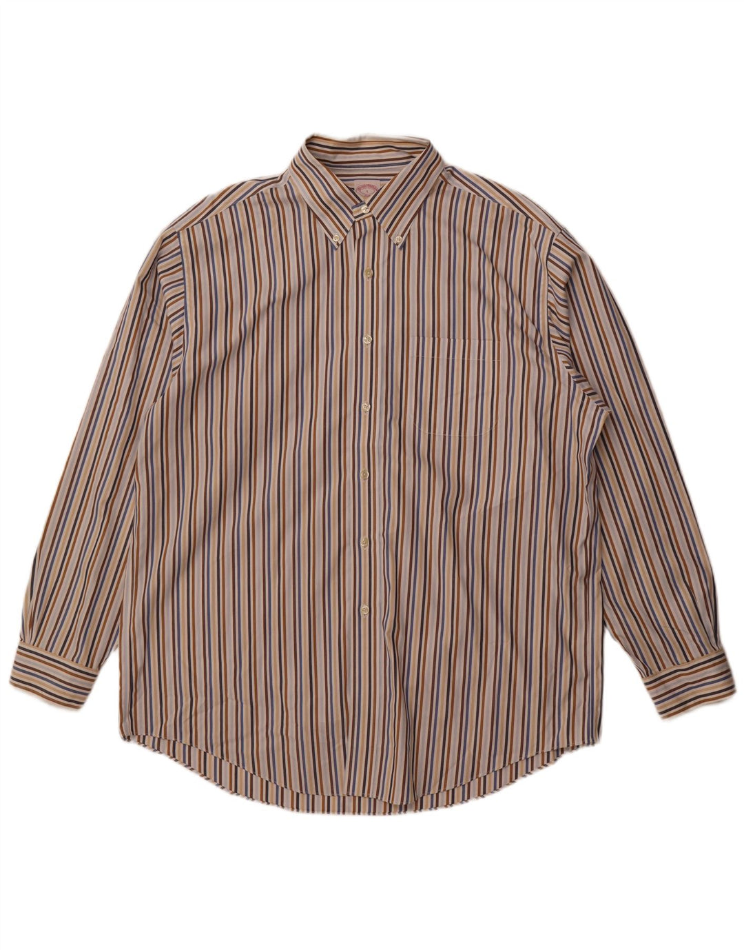Brooks Brothers Camisa 346 para hombre, talla grande, algodón a rayas multicolor