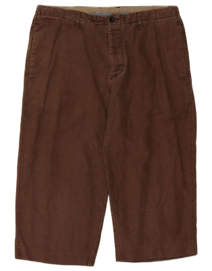 Gap Bermudas de corte holgado regular para hombre tamaño mediano W32 lino marrón