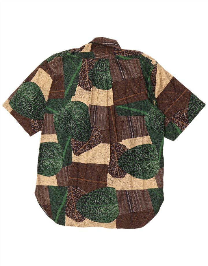 Casucci Camisa De Manga Corta Para Hombre Patchwork Marrón Grande