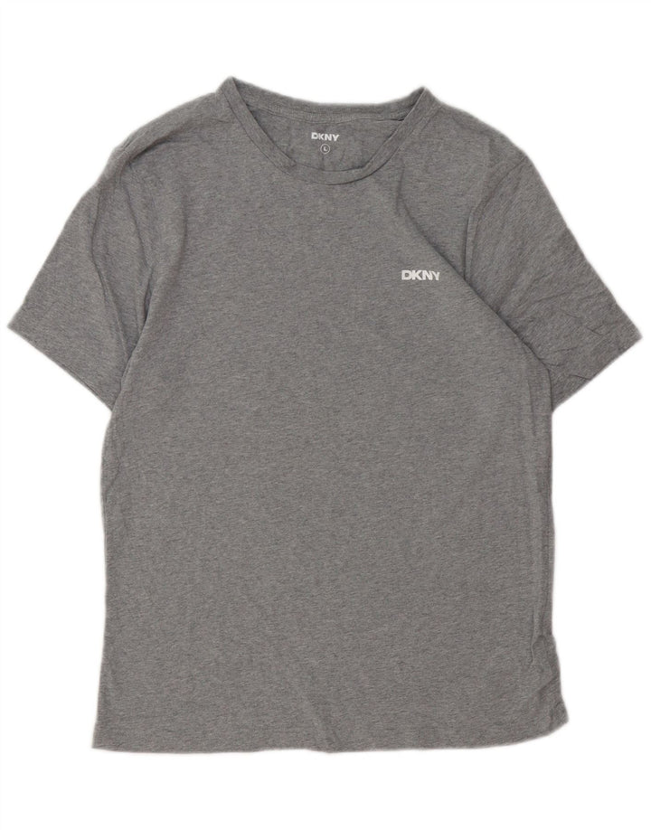 DKNY Camiseta para hombre Top grande de algodón gris