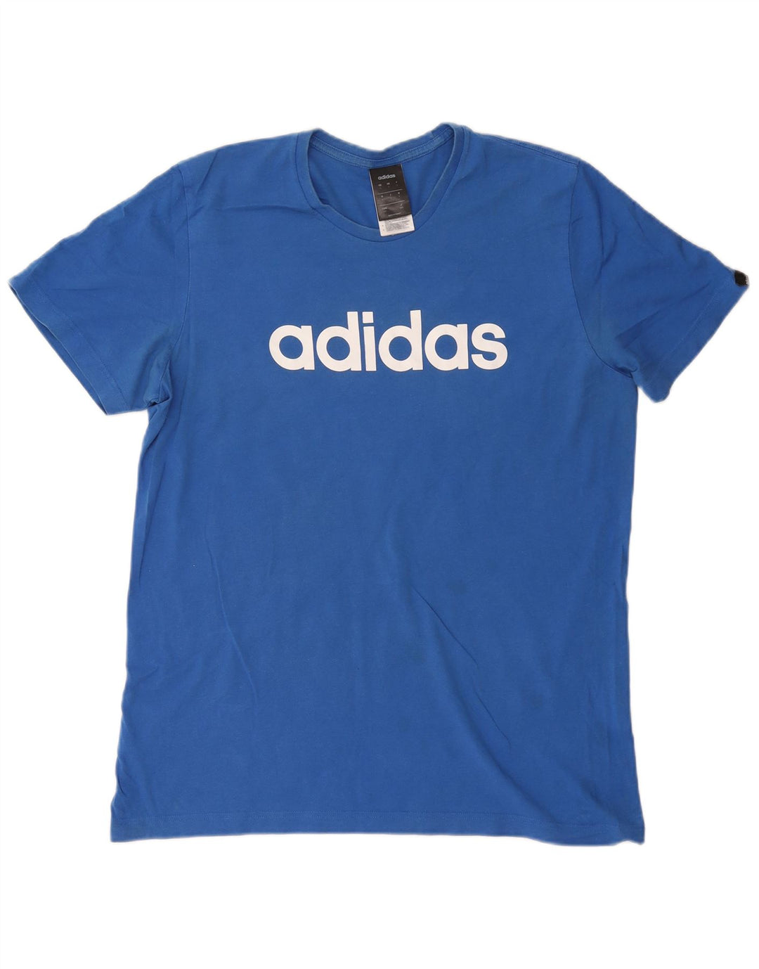 ADIDAS Camiseta gráfica para hombre Top grande de algodón azul