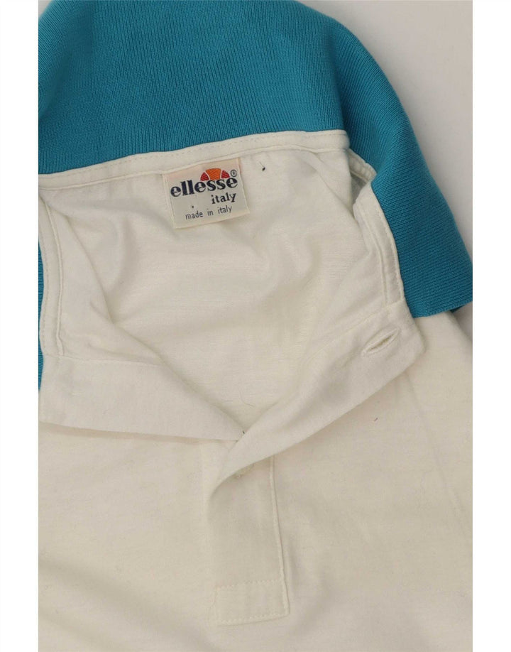 Ellesse Polo De Rugby Para Hombre Grande Blanco Geométrico