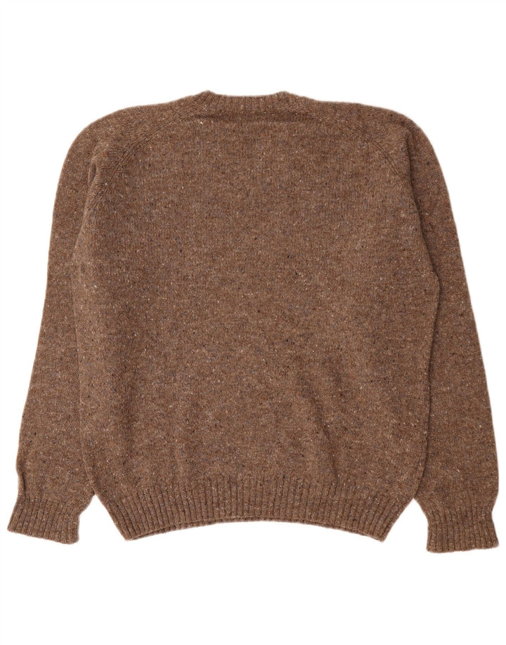Boggi Jersey Con Cuello De Pico De Lana Virgen Moteada Marrón Medio