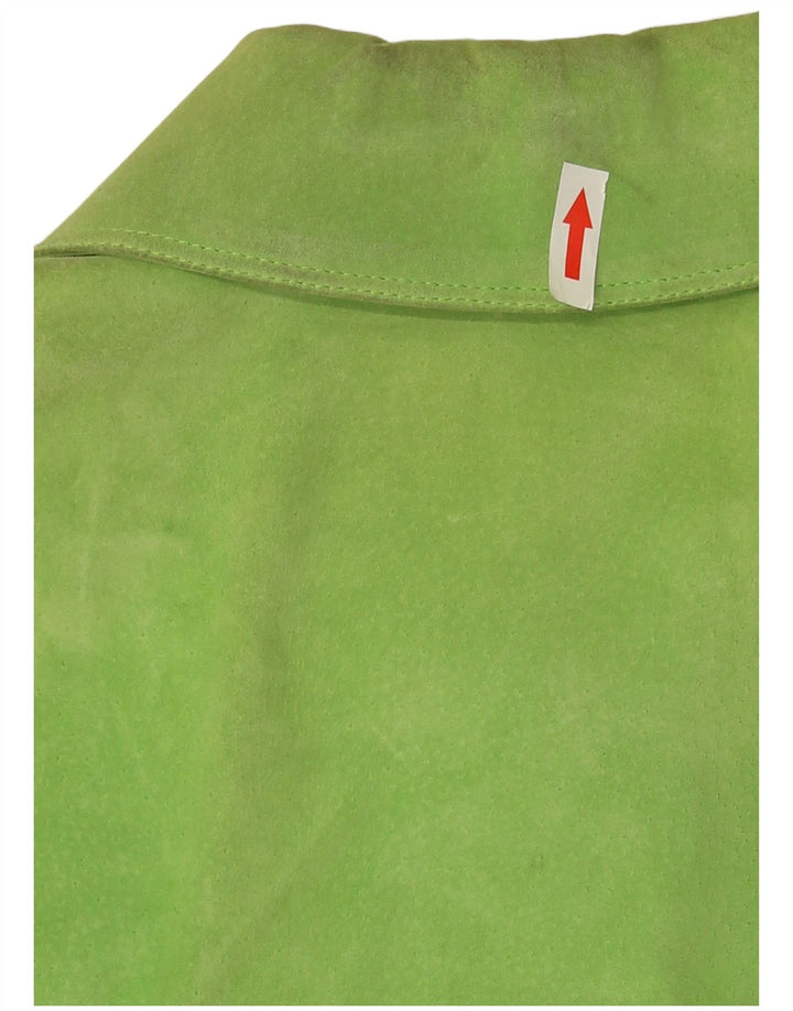 Gai Mattiolo Chaqueta de ante para mujer UK 46 Grande Verde