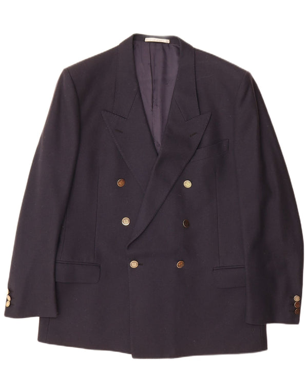 Emanuel Ungaro Chaqueta tipo blazer con doble botonadura para hombre UK 42 XL Azul marino