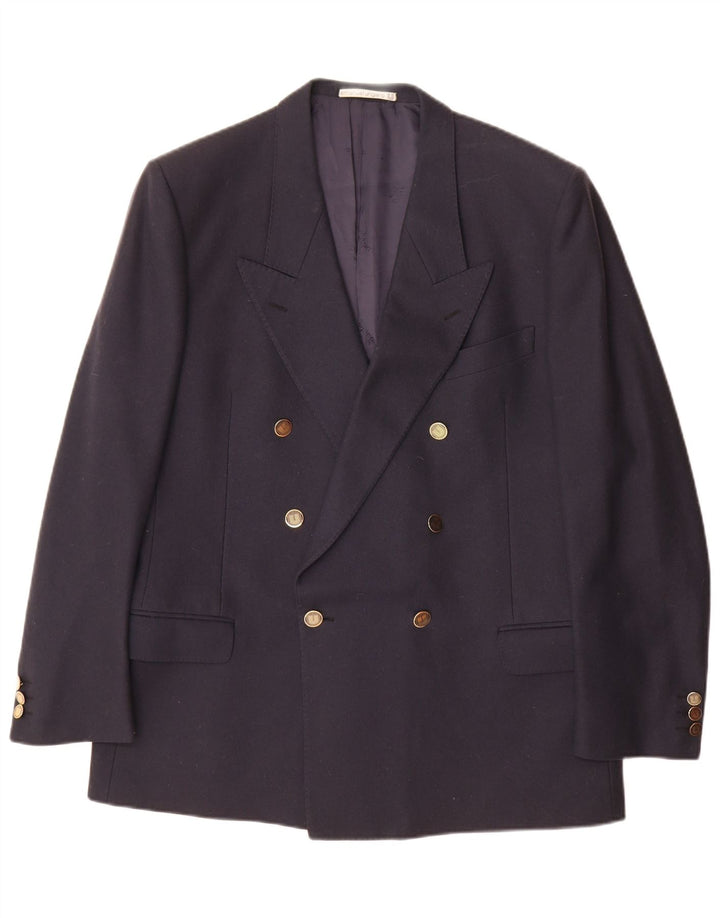 Emanuel Ungaro Chaqueta tipo blazer con doble botonadura para hombre UK 42 XL Azul marino