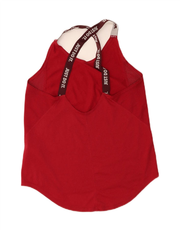 Nike Mujer Dri Fit Chaleco Top UK 12 Medio Rojo Poliéster