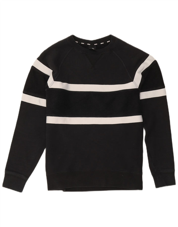 Nike - Sudadera tipo jersey para hombre, talla pequeña, algodón color block negro