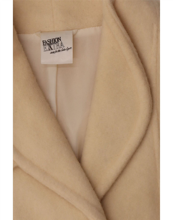 Vintage mujer abrigo Reino Unido 14 grande beige nueva lana