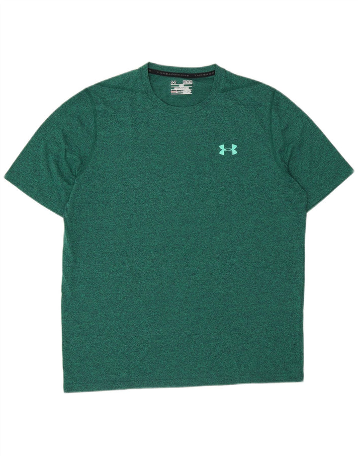 Under Armour Camiseta holgada para hombre Top medio verde moteado