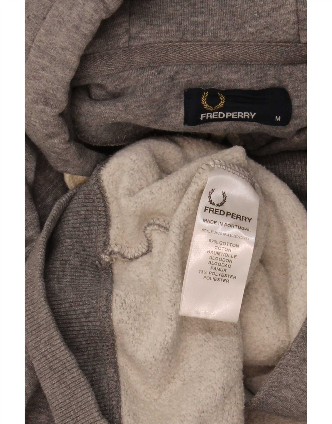 Fred Perry Sudadera Con Capucha Y Cremallera Para Hombre Algodón Gris Medio