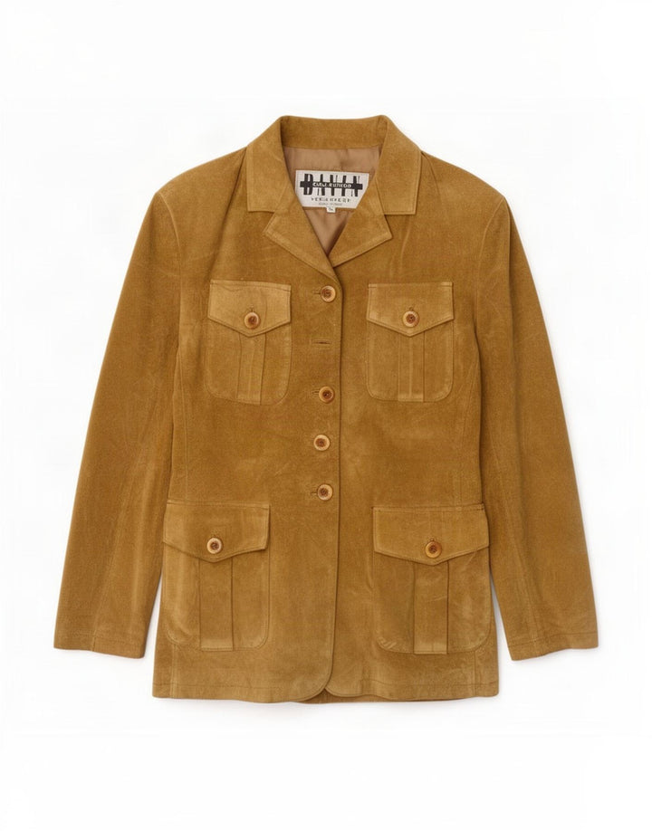 Davin Chaqueta de ante para mujer IT 46 Cuero beige grande