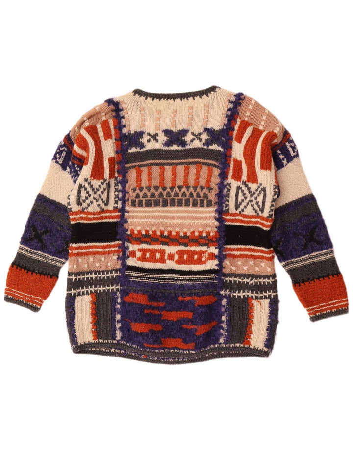 Studio MB - Jersey de cuello redondo para mujer, talla 40, talla grande, multicolor, retro