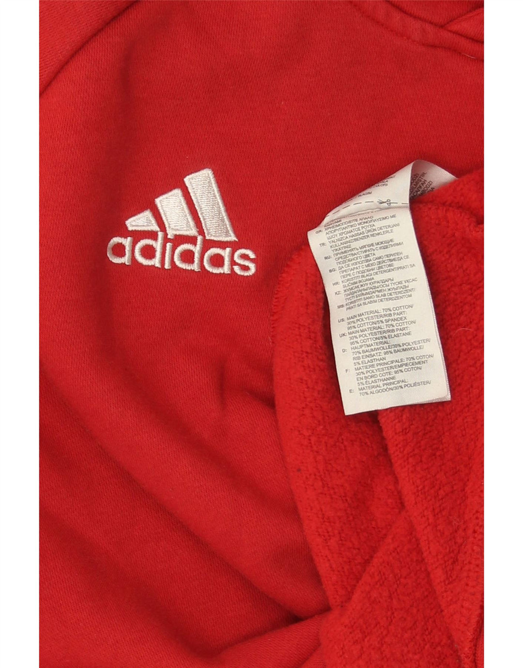 ADIDAS Hombre Sudadera con capucha Jumper Small Rojo Algodón