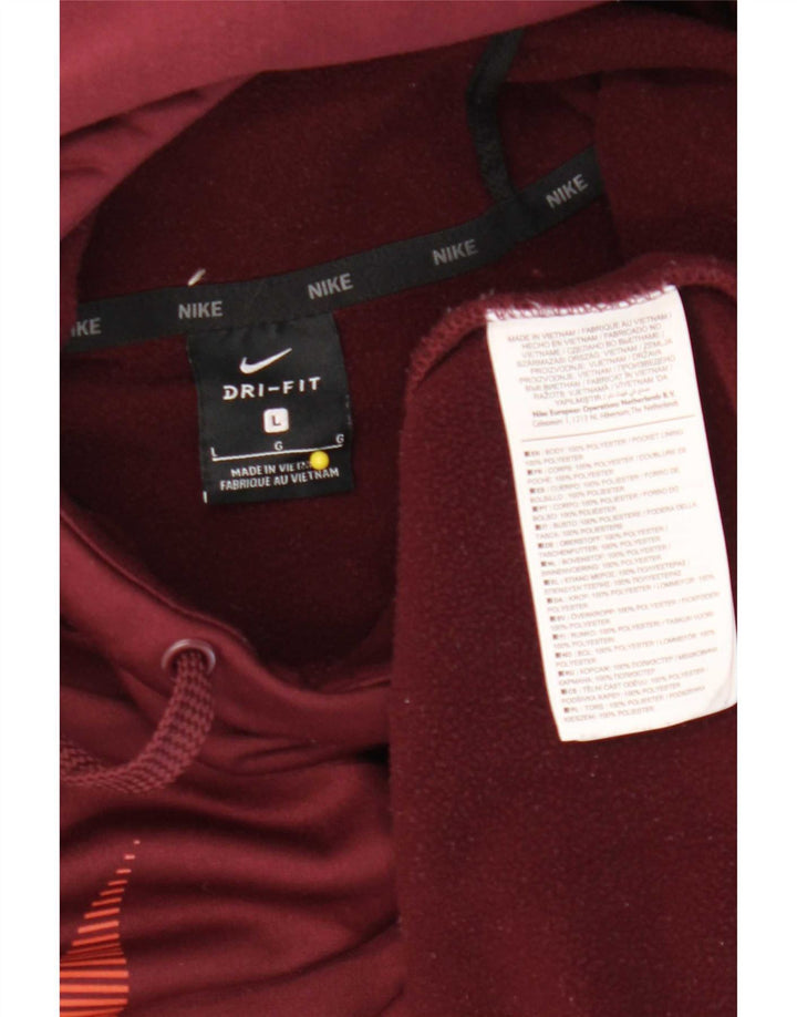 Nike Dri Fit Graphic Sudadera con capucha para hombre, talla grande, poliéster granate
