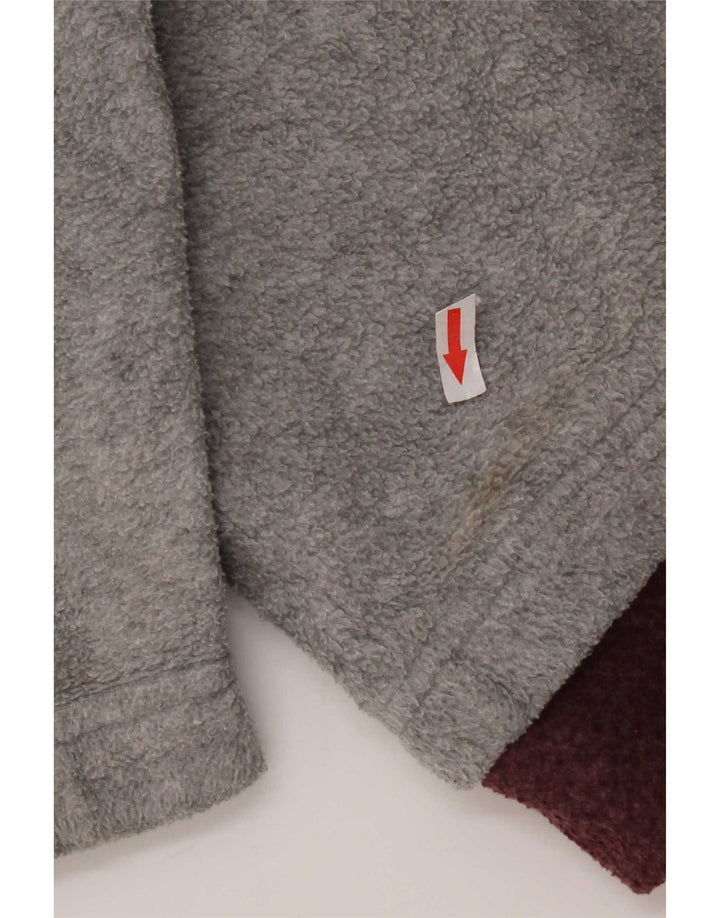 Jersey básico de forro polar con cuello y cremallera para hombre Poliéster geométrico gris grande