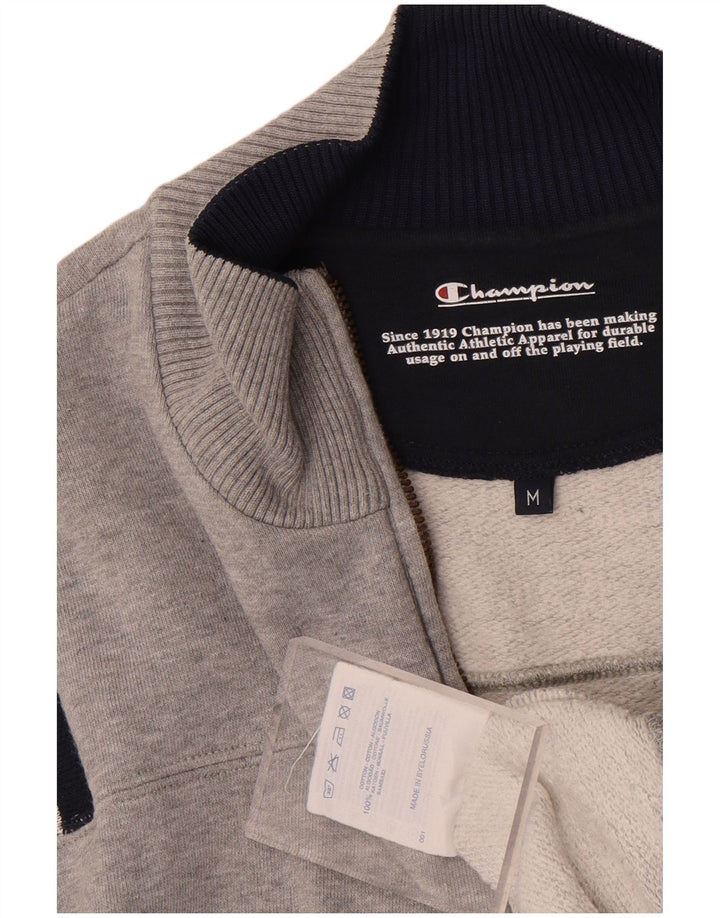 Champion Sudadera con cuello y cremallera para mujer, talla 40, color gris medio
