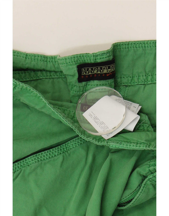 Napapijri Shorts Cargo Hombre W33 Algodón Verde Medio