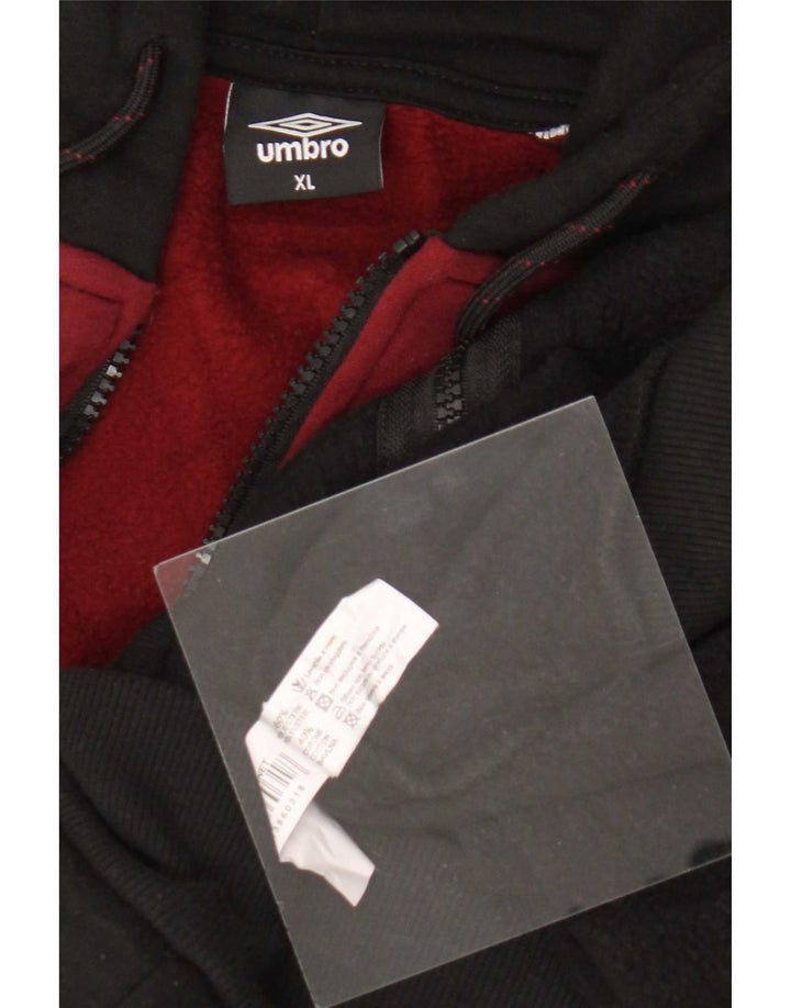 Umbro Sudadera con capucha y cremallera para hombre XL Poliéster color block negro