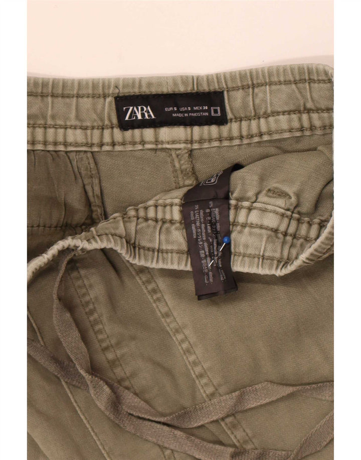 Zara Hombre Shorts Cargo Small W30 Algodón Caqui