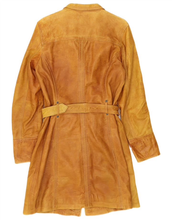 Gipsy Abrigo de cuero para mujer UK 42 Marrón medio