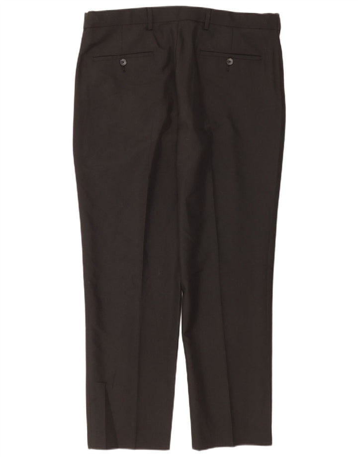 Marks & Spencer Pantalón chino de corte regular para hombre W36 L29 Poliéster negro