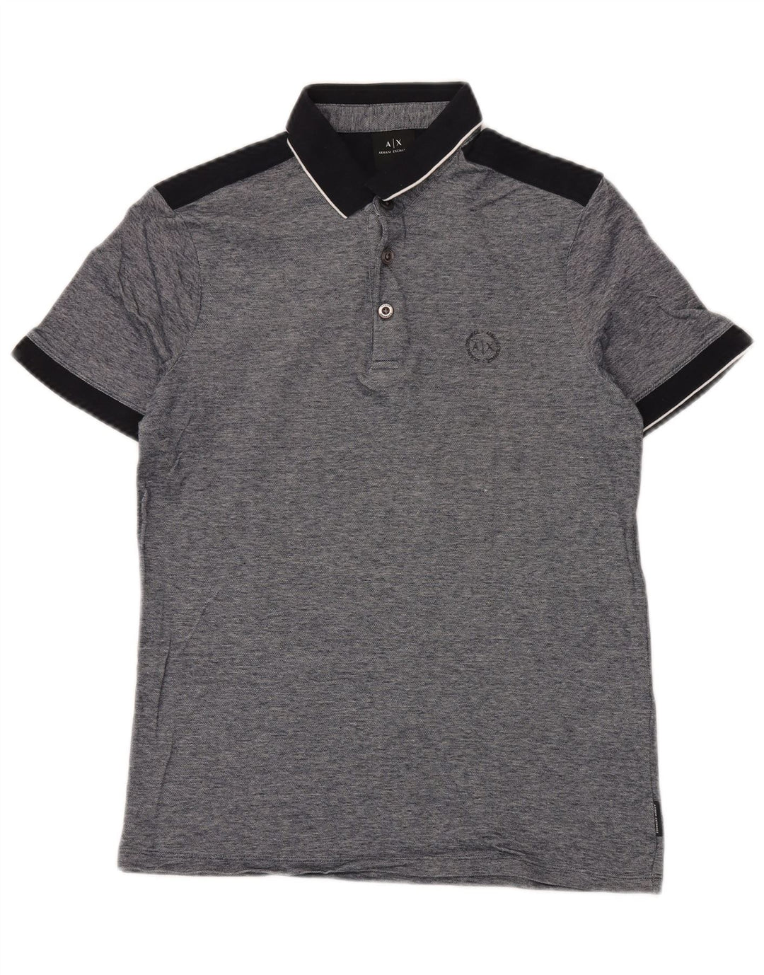 ARMANI EXCHANGE Polo para hombre pequeño gris color block algodón