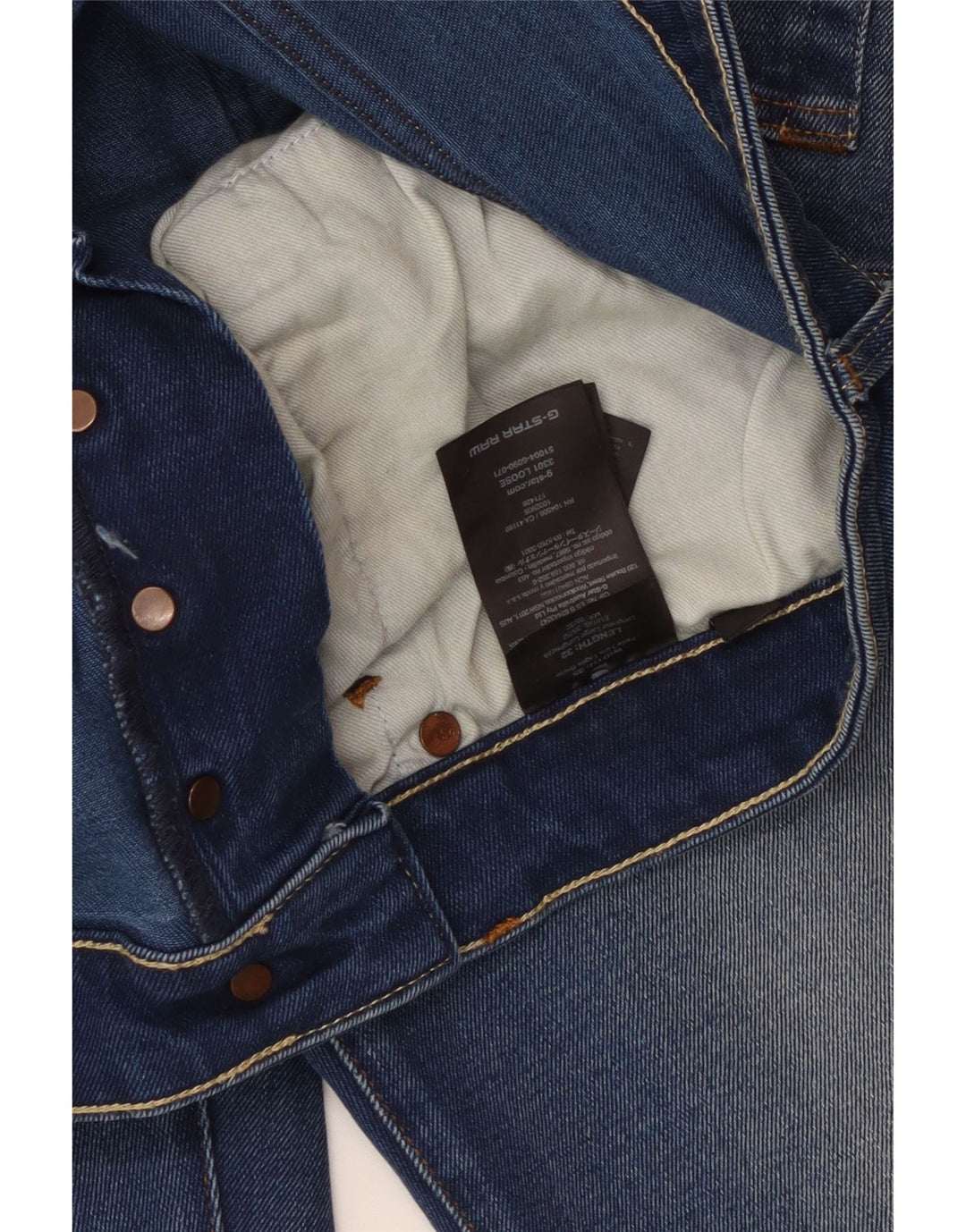 G-STAR Vaqueros rectos 3301 para hombre W35 L32 Algodón azul