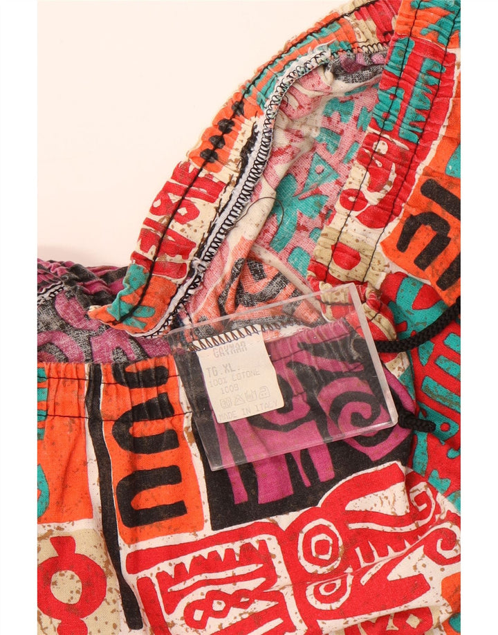Pantalones cortos vintage para hombre XL W38 algodón patchwork multicolor