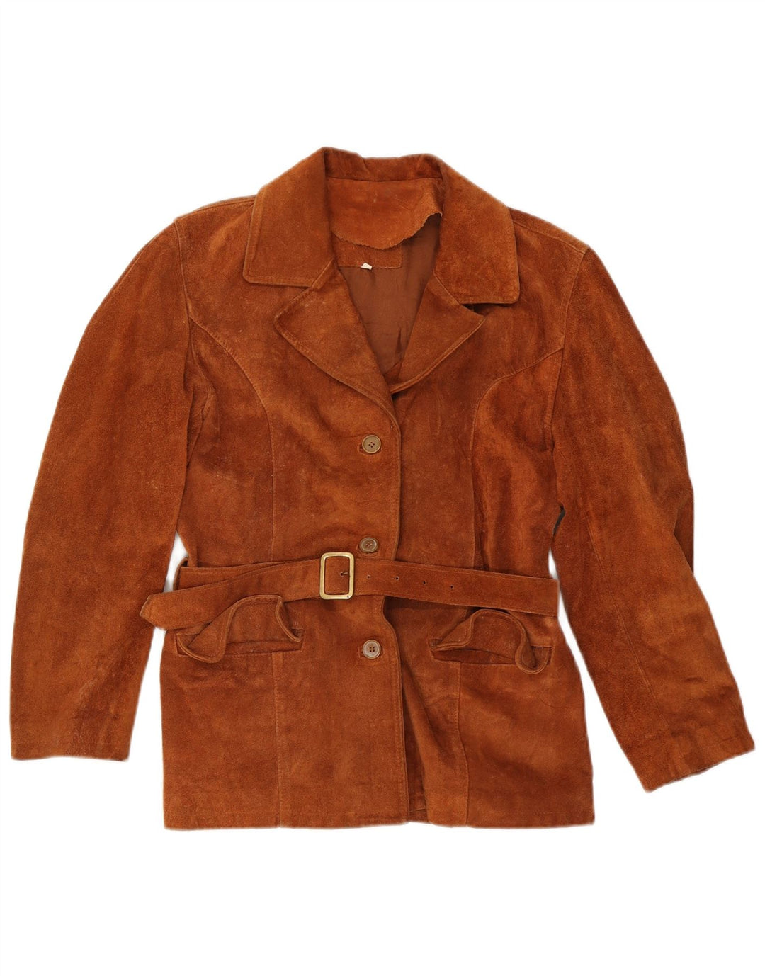 Vintage mujer ante chaqueta Reino Unido 14 marrón medio